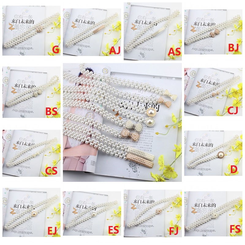 Thắt Lưng Co Giãn Đính Ngọc Trai Thanh Lịch Dành Cho Nữ