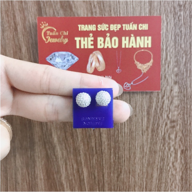 ⚡ẢNH THẬT⚡ Bông Tai Nữ- Khuyên Tai Bạc Kiểu Dáng Nụ Đính Đá Tinh Xảo, Sang Trọng, Phù Hợp Mọi Lứa Tuổi