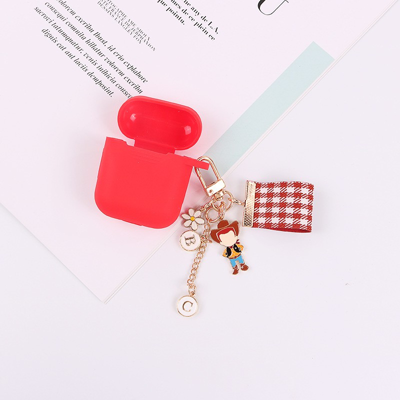 Vỏ Bọc Hộp Sạc Tai Nghe Airpods 2 Có Móc Khóa Hình Chú Cún Bằng Hợp Kim Dễ Thương