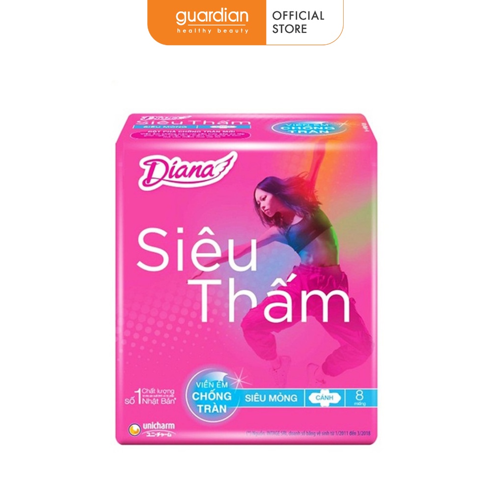 Băng Vệ Sinh Diana Siêu Thấm Siêu Mỏng Cánh 4Teen 25cm (8 miếng)