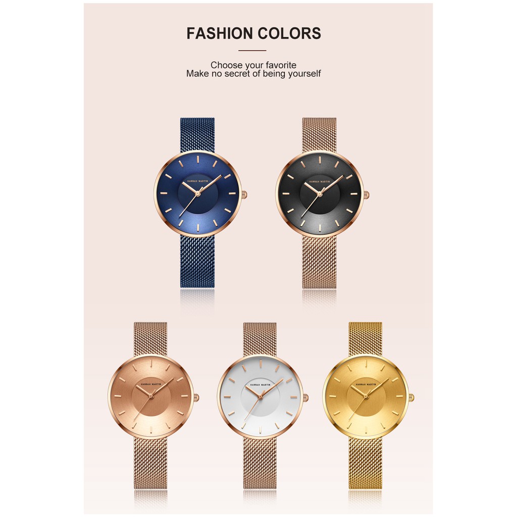 Đồng Hồ nữ HANNAH MARTIN chính hãng - model hm-1052 - thép không gỉ - bảo hành 1 năm | BigBuy360 - bigbuy360.vn