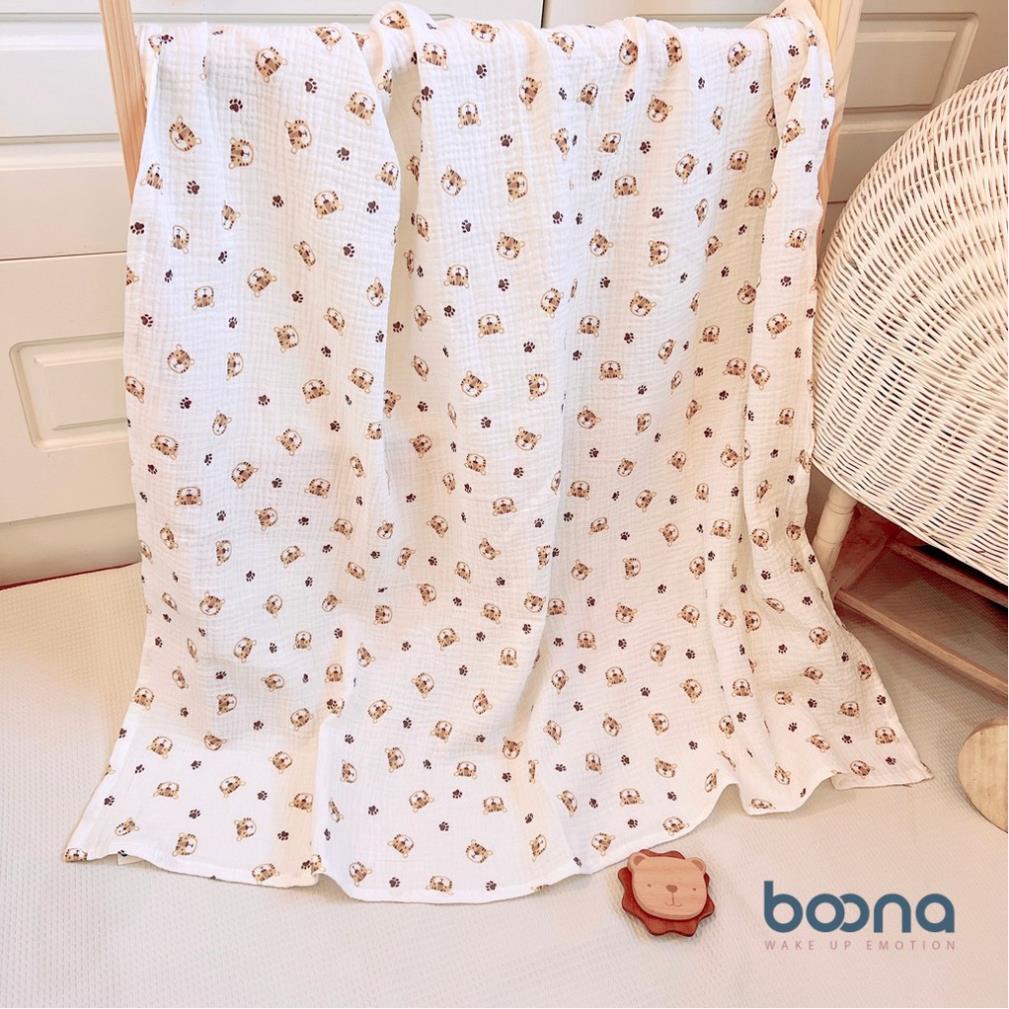 Khăn tắm xô Muslin sợi tre BOONA chính hãng 2 lớp, 4 lớp đa năng cho bé