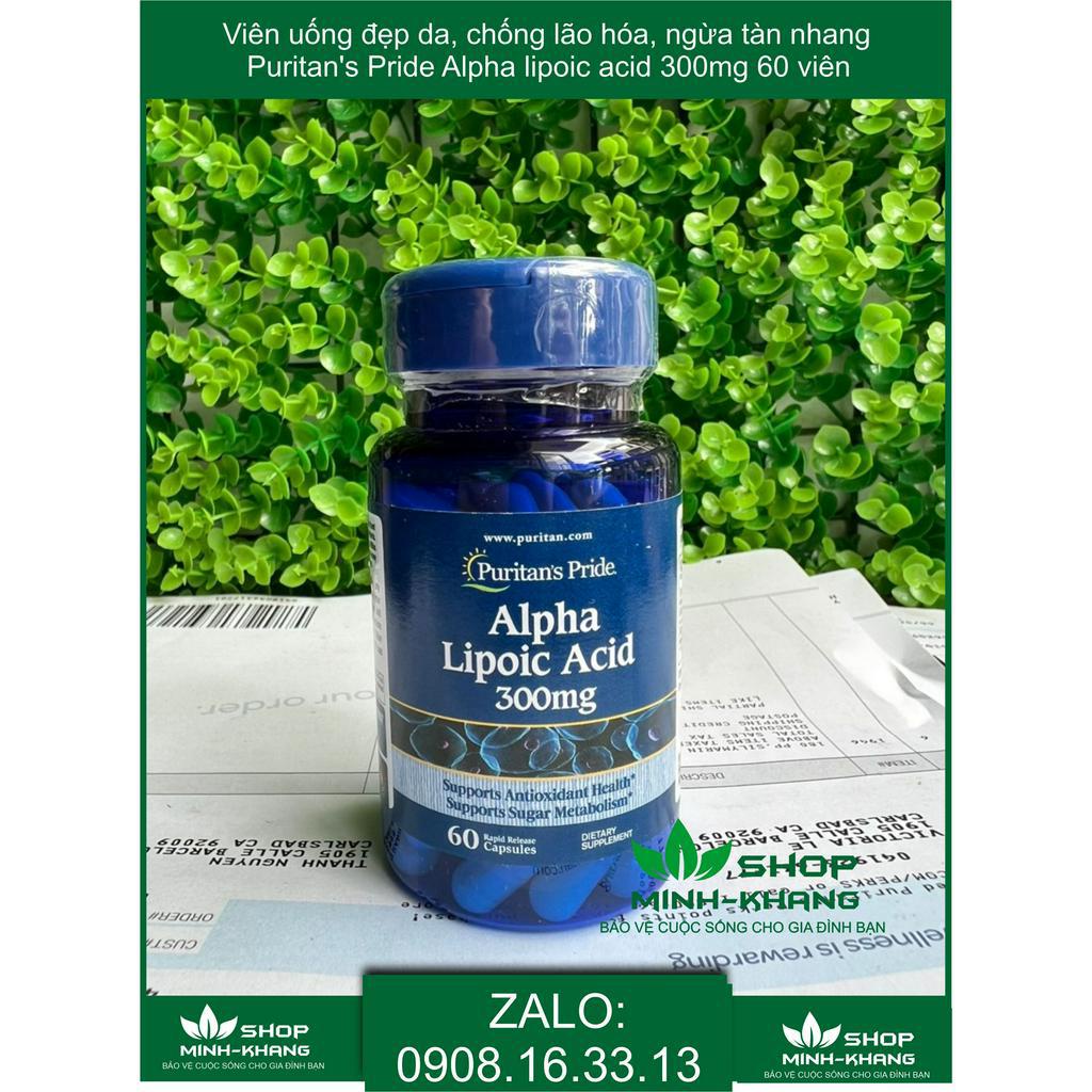 Viên uống đẹp da, chống lão hóa, ngừa tàn nhang Puritan's Pride Alpha lipoic acid 600mg 60 viên