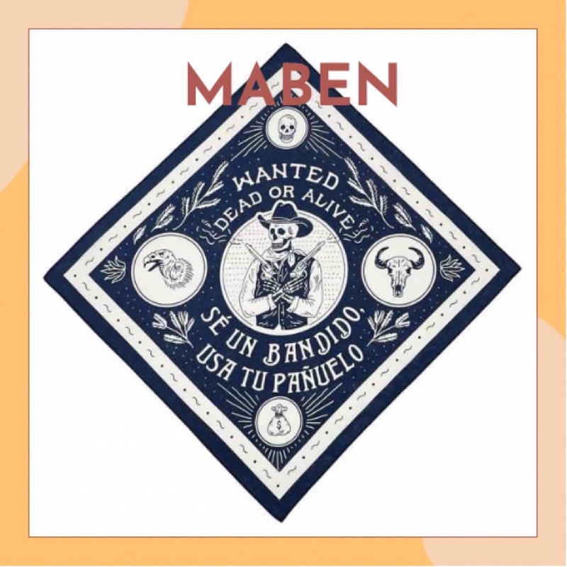 Khăn bandana cotton vuông hình kị sĩ size 55cm