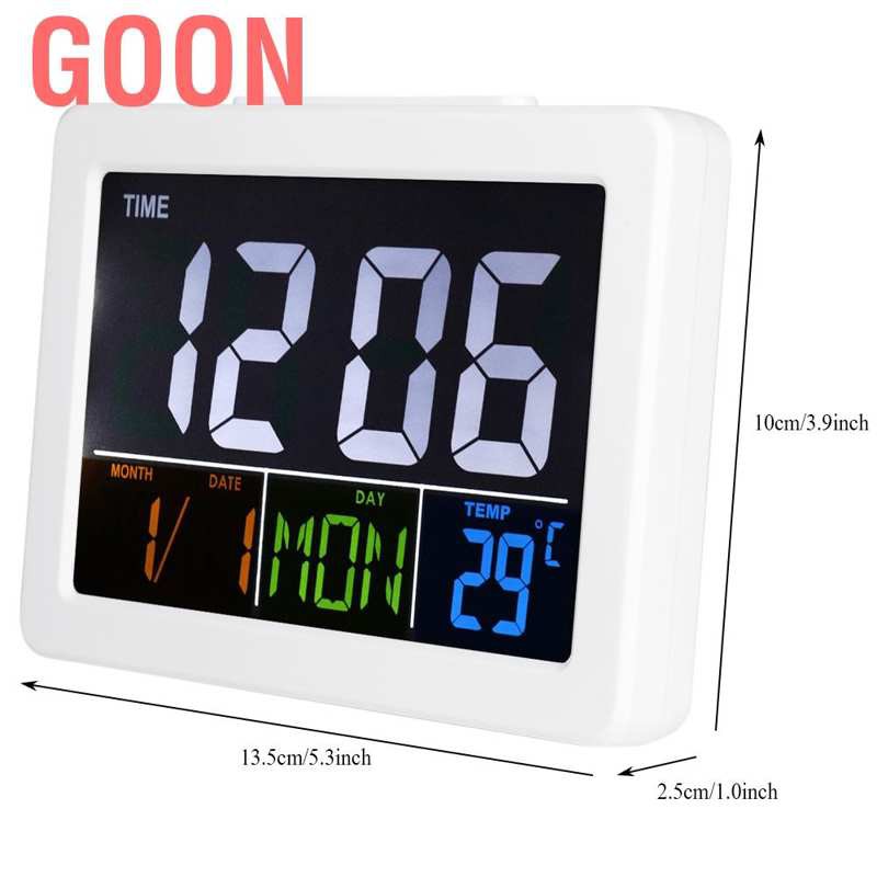 GOON Đồng Hồ Báo Thức Điện Tử Màn Hình Lcd Hiển Thị Thời Gian Và Nhiệt Độ