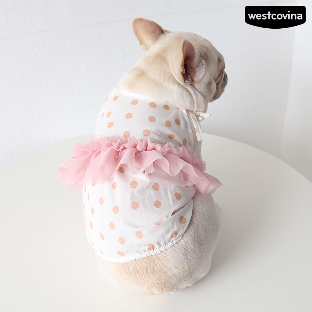 [Mới]♞Đầm Hai Dây Họa Tiết Chấm Bi Thời Trang Mùa Hè Cho Thú Cưng