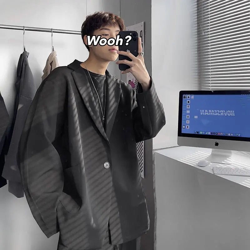 Bộ Đồ Vest Dáng Rộng Kiểu Hàn Quốc Thiết Kế Lịch Lãm Cho Nam