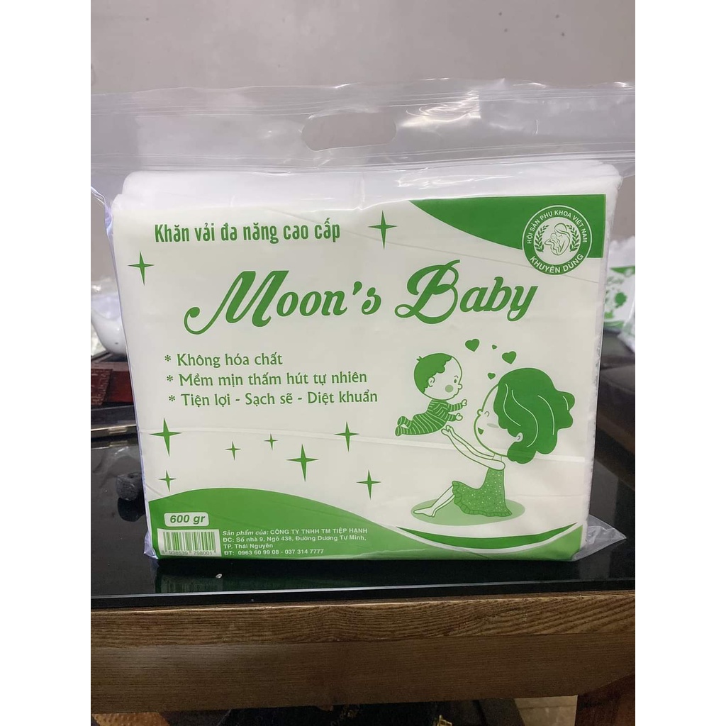 Khăn vải khô đa năng cao cấp moons baby bịch 600G