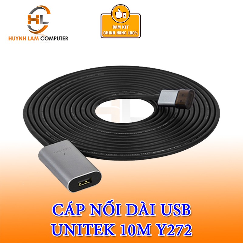 Cáp nối dài USB 10m Unitek Y-272 chuẩn 2.0 - Chính hãng