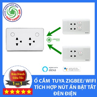 Ổ cắm tích hợp công tắc TUYA Zigbee Thông Minh Viền Hợp Kim Nguyên Khối (DIY - MOD)