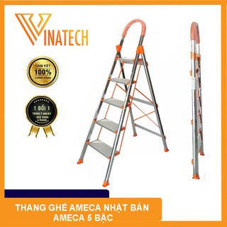 [HÀNG CHÍNH HÃNG] Thang ghế INOX AMECA Nhật Bản 5 BẬC