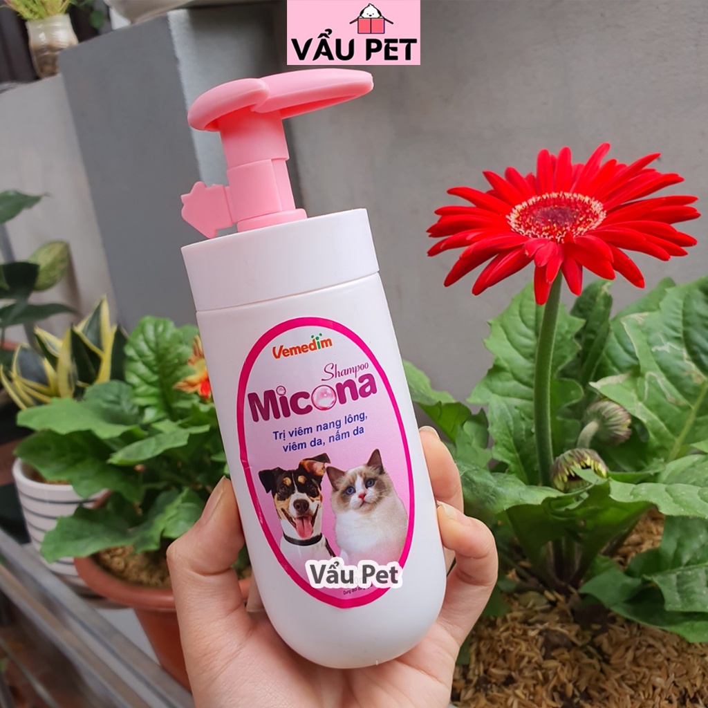 Sữa tắm cho chó mèo Micona Vemedim 200ml - Sữa tắm chó mèo trị nấm da, viêm da Vẩu Pet Shop