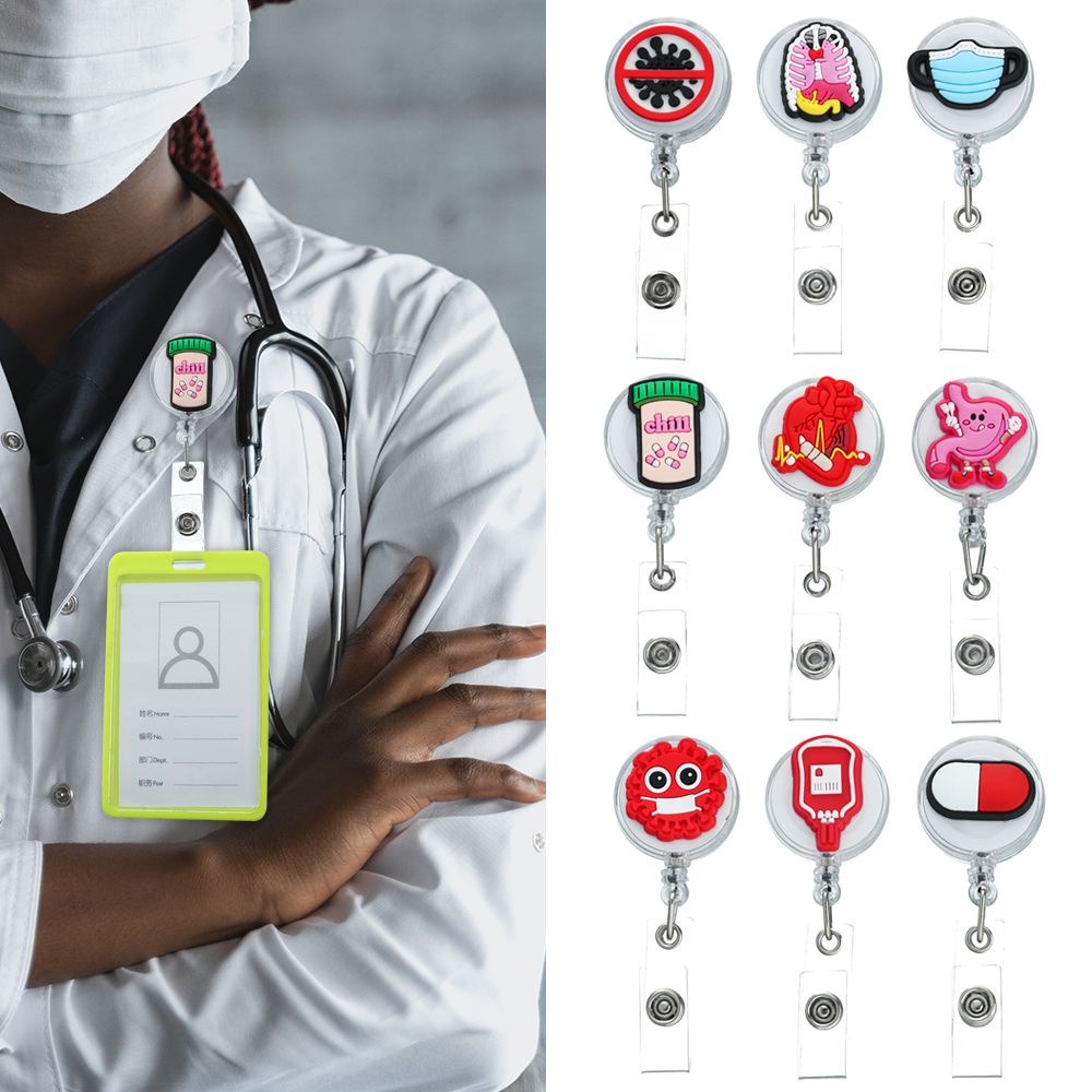 Móc Kẹp Bảng Tên/Thẻ ID Thiết Kế Dễ Thương Có Thể Thu Gọn Tiện Dụng Giá Đỡ