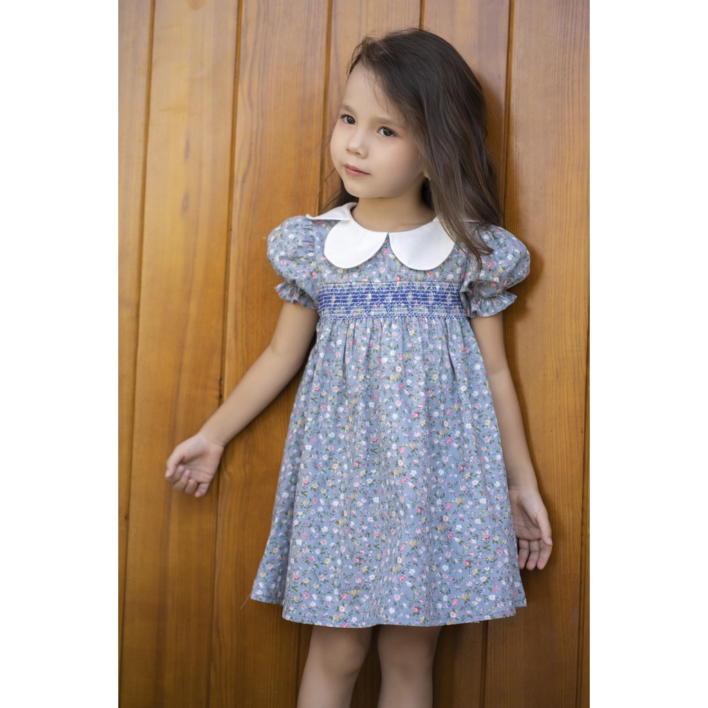 VÁY SMOCK XANH DƯƠNG TAY PHỒNG