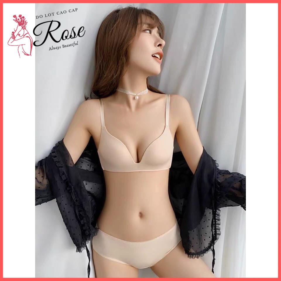 Áo Lót Nữ Áo Ngực Su Nhật Không Gọng Đệm Mỏng CHỐNG HẰN MỠ LƯNG - Rose 003