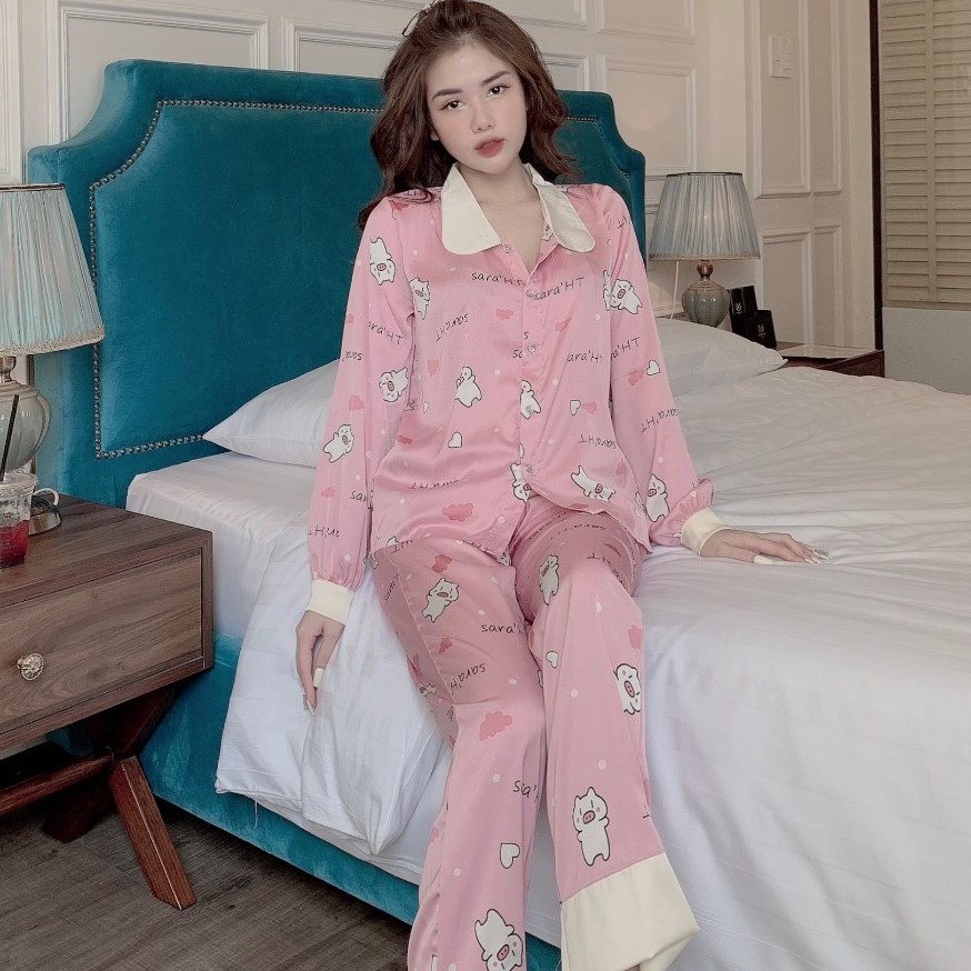 Đồ bộ nữ Sara lụa Latin - Đồ ngủ mặc nhà kiểu pijama thời trang L377