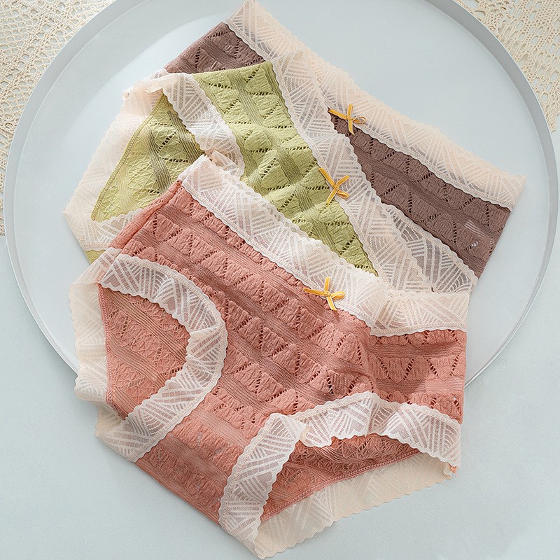 Quần lót nữ ren mềm kháng khuẩn thoáng khí chống hằn có size to P069