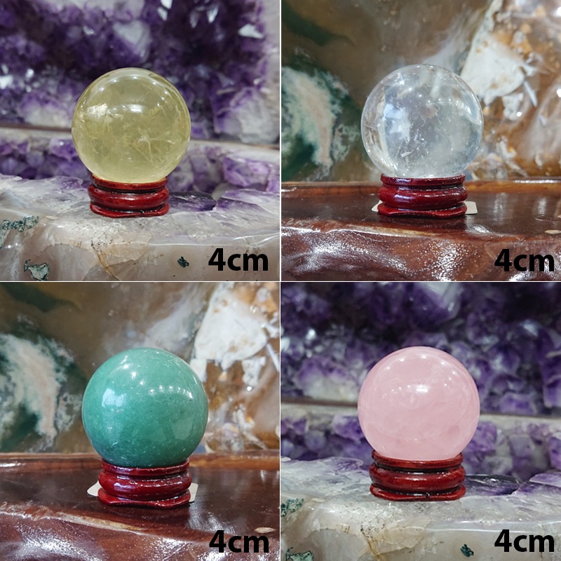 Quả cầu phong thủy mini - cầu phong thủy đá tự nhiên các màu