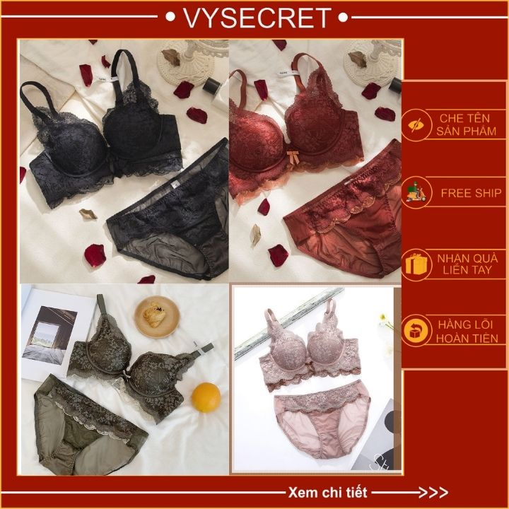 BỘ ÁO LÓT REN 👙 freeship  👙 áo ngực cao cấp nâng ngực mềm mại ,thông hơi,quyến rũ,tạo khe c127 | BigBuy360 - bigbuy360.vn