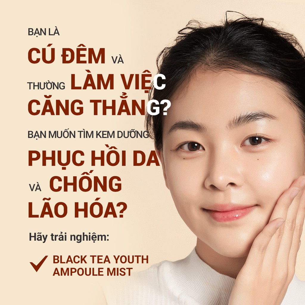 Kem dưỡng phục hồi da và chống lão hóa trà đen innisfree Black Tea Youth Enhancing Cream 45ml