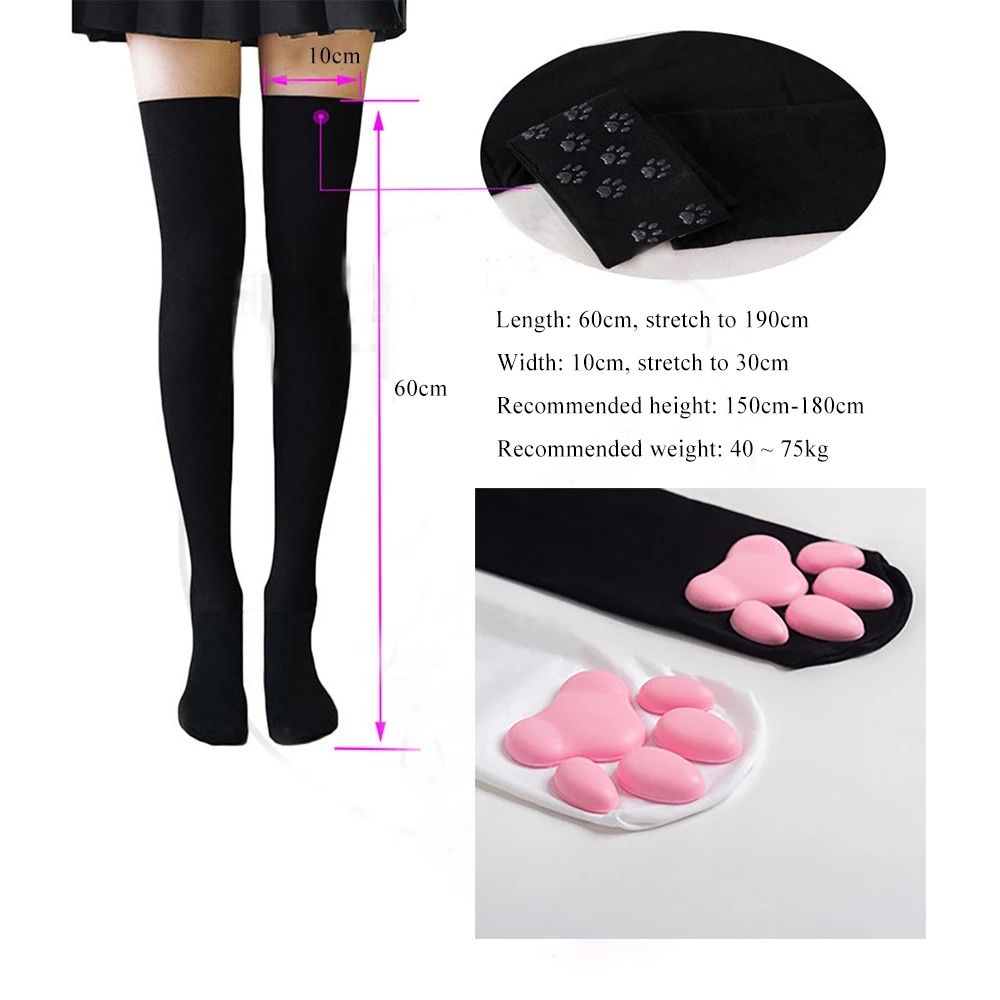 Vớ Cổ Cao Hình Chân Mèo 3D Dễ Thương Phong Cách Nhật Bản Thời Trang Cho Nữ Hóa Trang