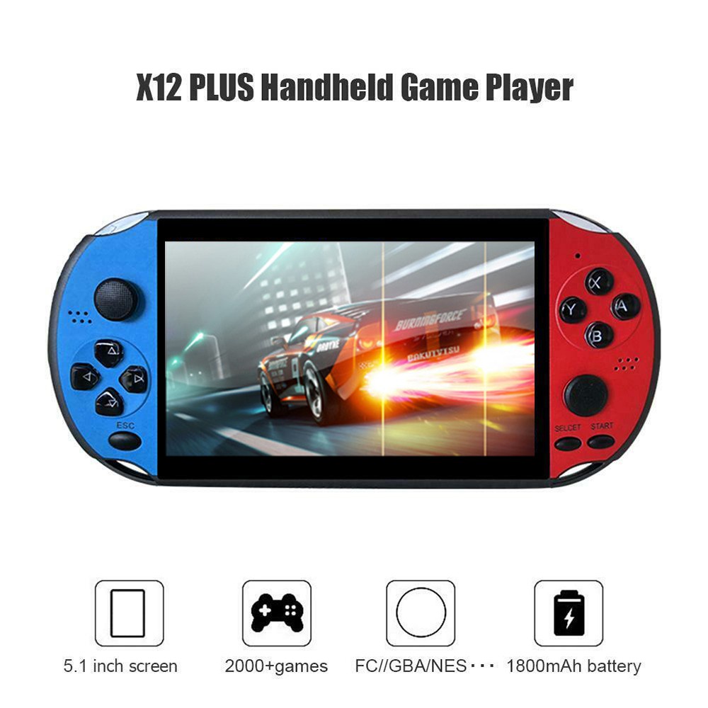 Máy Chơi Game X12 Plus - Pro Max -Màn Hình Full HD - 7.1 Inch- Tích Hợp 20.000 Trò - Xem Phim,Nghe Nhạc - Có Sẵn Thẻ Nhớ | BigBuy360 - bigbuy360.vn