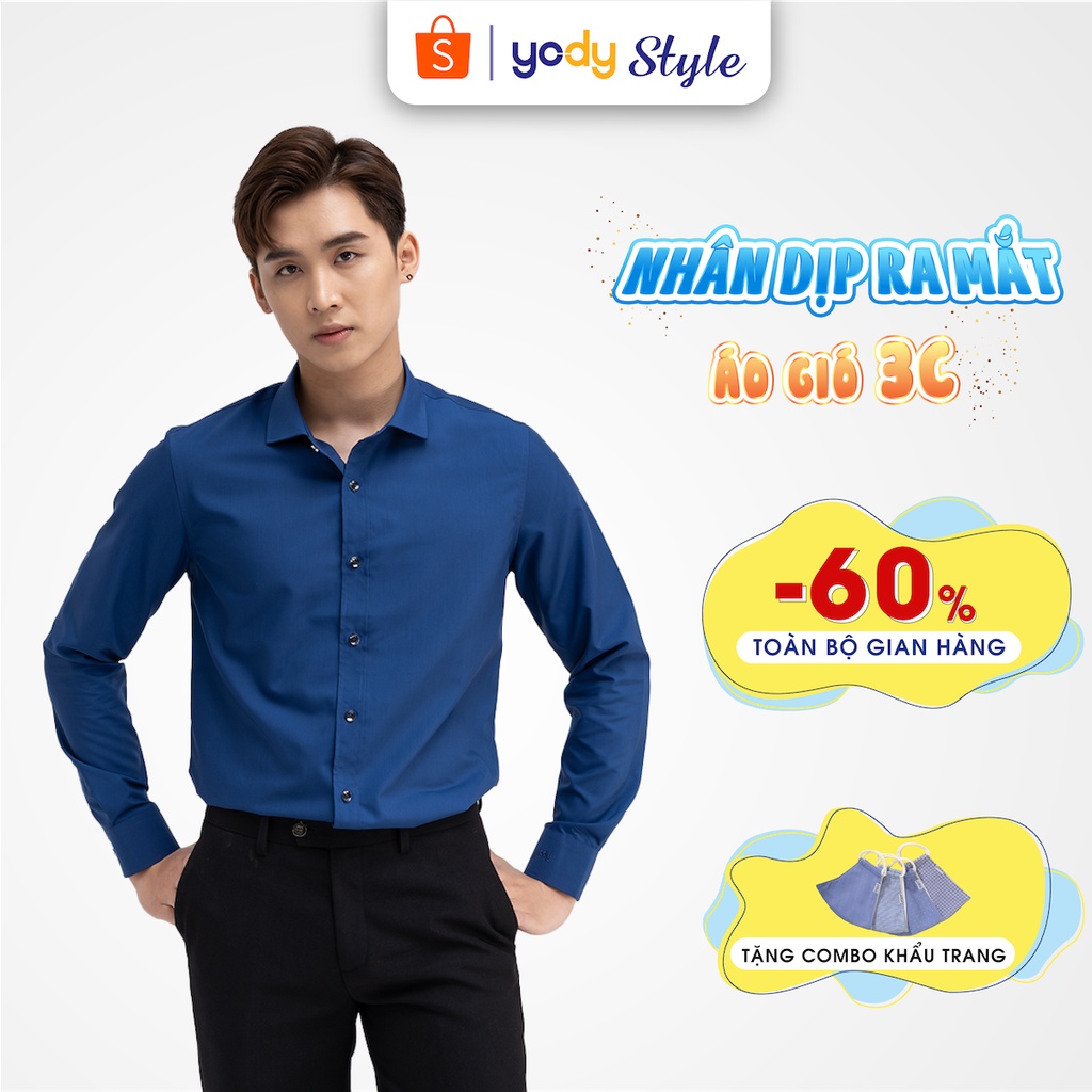 Áo sơ mi nam dài tay YODY chất lụa nến, slimfit cao cấp chống nhăn nhàu thoáng mát - SPM4001