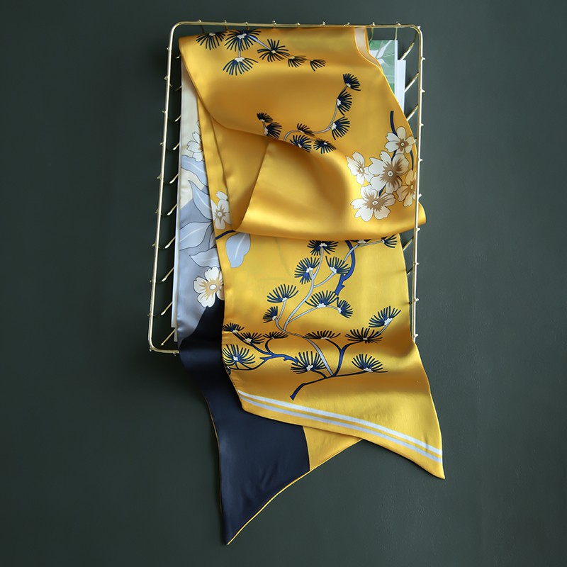 Natural mulberry silk scarf, light luxury, double-layer double-sided, beautiful