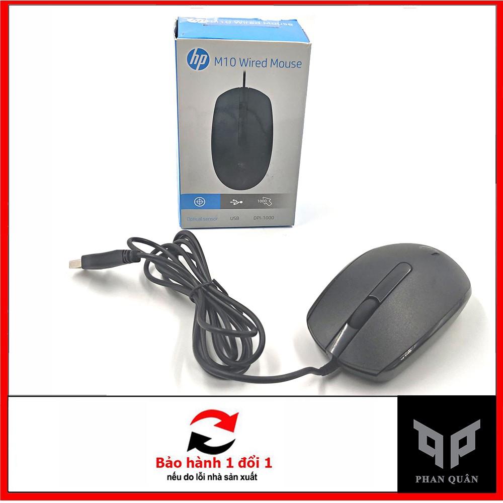 Chuột máy tính , chuột quang có dây M10 chính hãng HP phù hợp văn phòng , chơi game