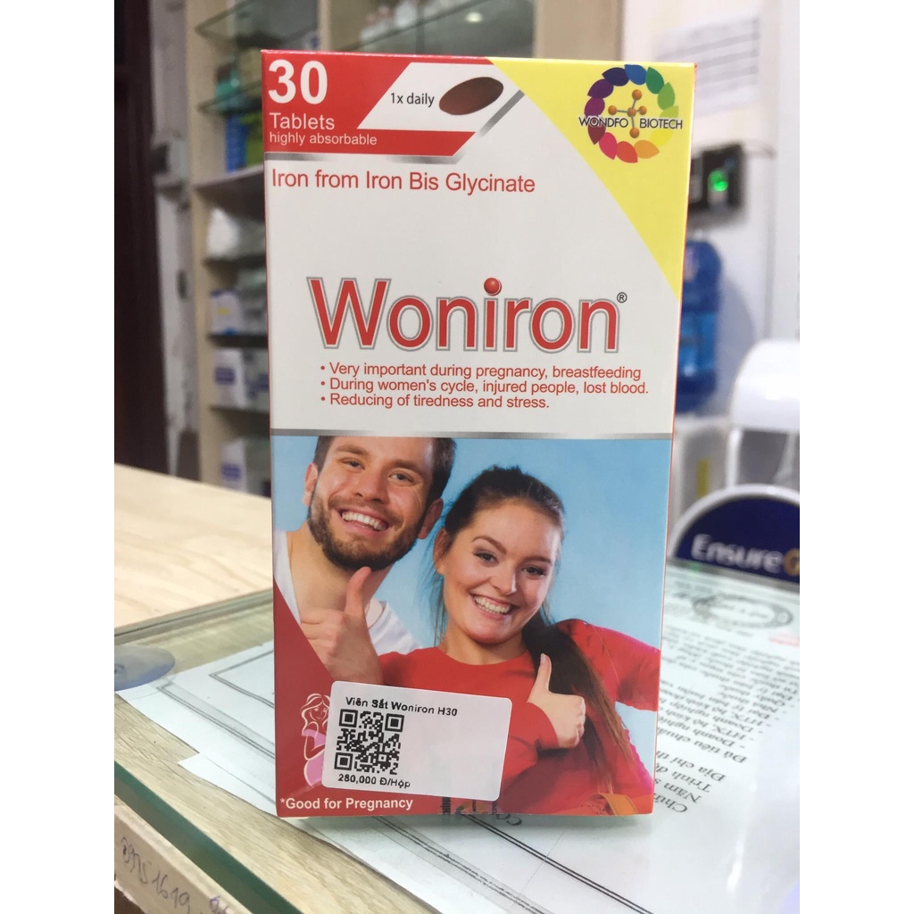 Woniron Bổ Sung Sắt Hữu Cơ Cho Bà Bầu  Hộp 30 Viên - TP024