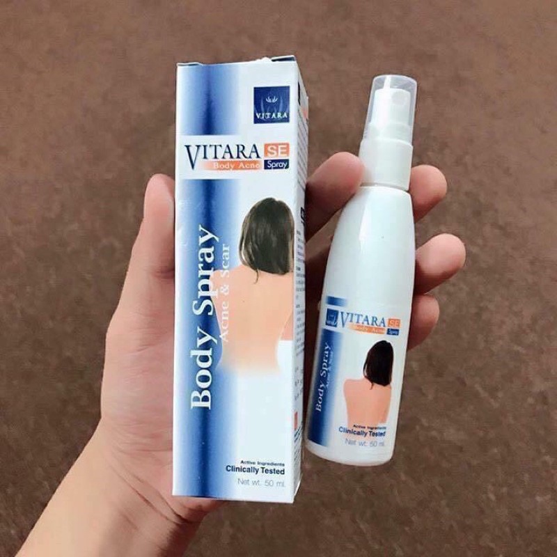 Xịt mụn lưng thái lan, Xóa Thâm Mụn Lưng Sữa Tắm Mụn Lưng Vitara SE Body Acne Spray