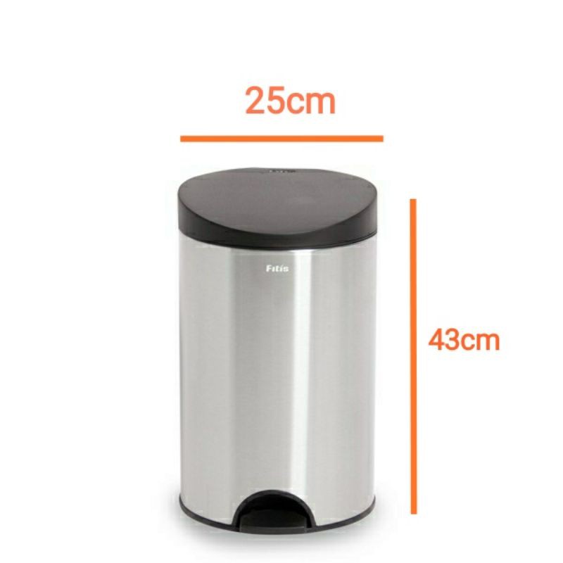 Thùng rác 12l inox cao cấp đóng mở nắp êm ái