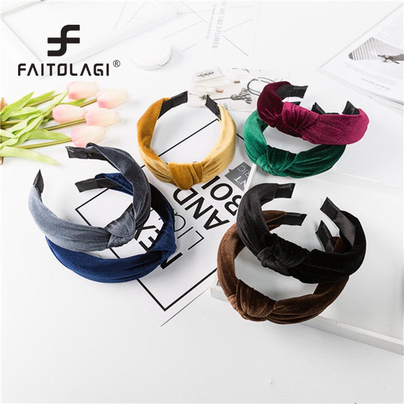 Băng Đô Nhung Trơn Màu Thời Trang Dành Cho Nữ