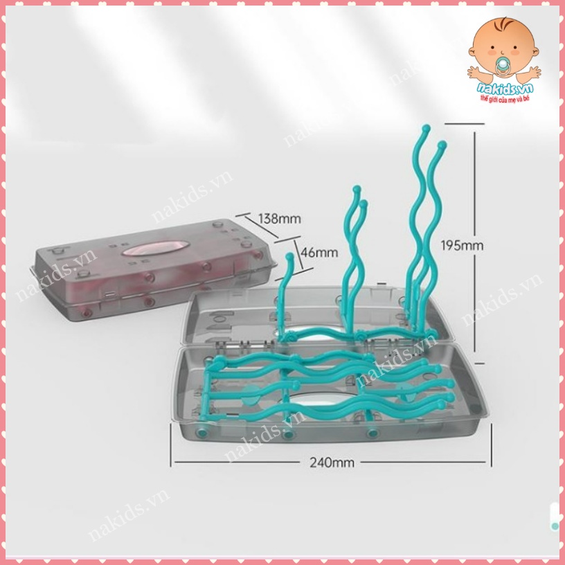 Giá Úp Bình Sữa 12 Thanh Gấp Gọn Có Nắp Đậy Dạng Hộp Tiện Lợi Khi Đi Du Lịch -  Phong Cách Nhật Bản
