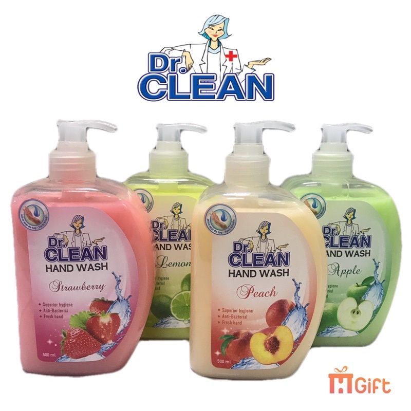 Nước rửa tay,nước rửa tay kháng khuẩn dưỡng da Dr.Clean hương dâu chai 500ml có vòi