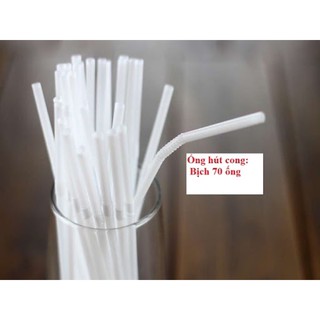 (Ship hoả tốc HN) Ống hút nhựa trắng cong gập phi 5 ( gói 70 cái)