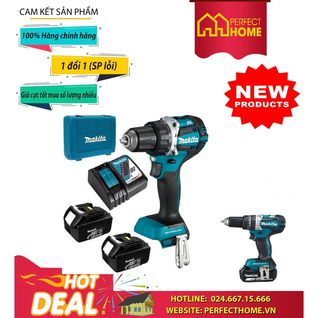 ⚡️Sale sốc⚡️ { Hàng chính_hãng}Máy Khoan Và Vặn Vít Dùng Pin Makita DDF484RTE (18V)