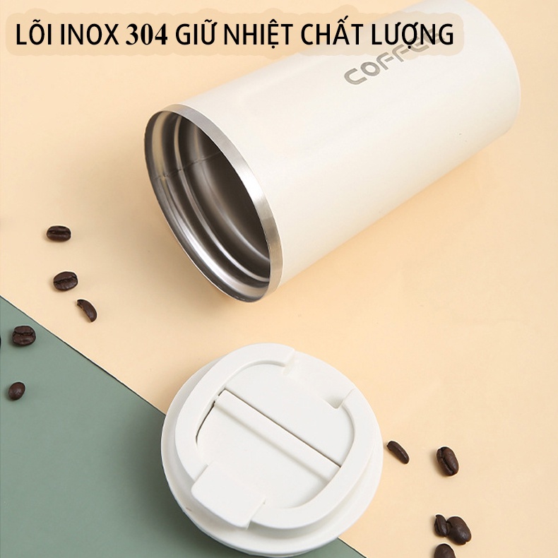 COC3 - Cốc giữ nhiệt nóng lạnh lõi inox SUS304 dung tích 500ML nhỏ gọn cầm tay nắp xoay chặt chống tràn nước hiệu quả