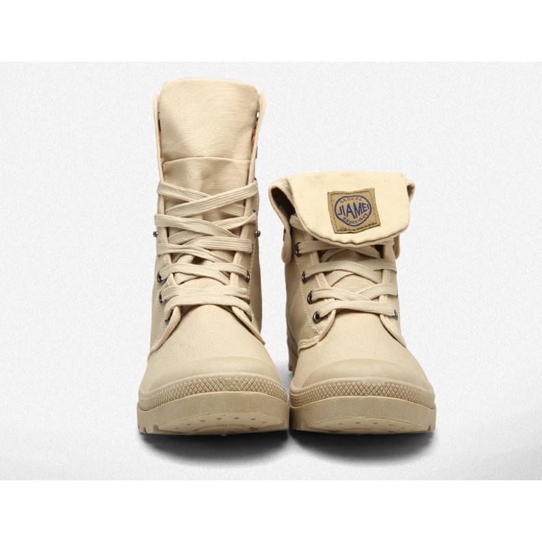 Giày sneaker cao cổ nam cổ gấp màu Đen, kem | BigBuy360 - bigbuy360.vn