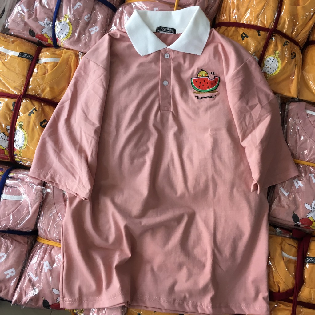 Áo Polo thêu dưa hấu...