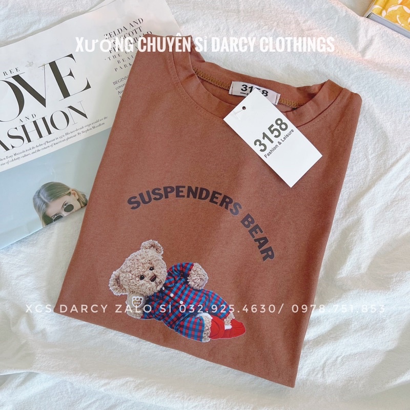 áo thun 3158 ✨ FREESHIP ✨ áo thun Gấu Pizama cotton khô nam nữ