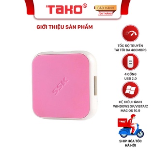 Bộ chia 4 cổng hub usb usb 2.0 ssk shu029. chính hãng, bh 6 tháng