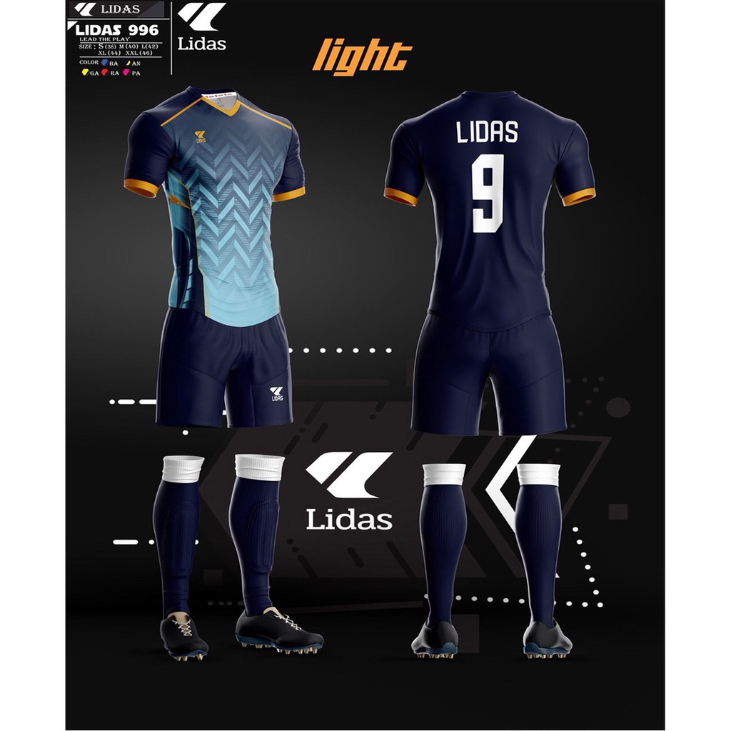 Bộ quần áo thể thao đá bóng Nam - Nữ LIDAS LIGHT cao cấp - Nhiều màu sắc – Hàng chính hãng