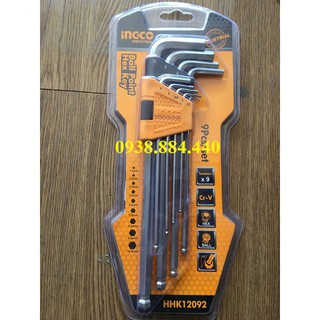 Bộ 9 chìa lục giác đầu tròn Ingco HHK12092