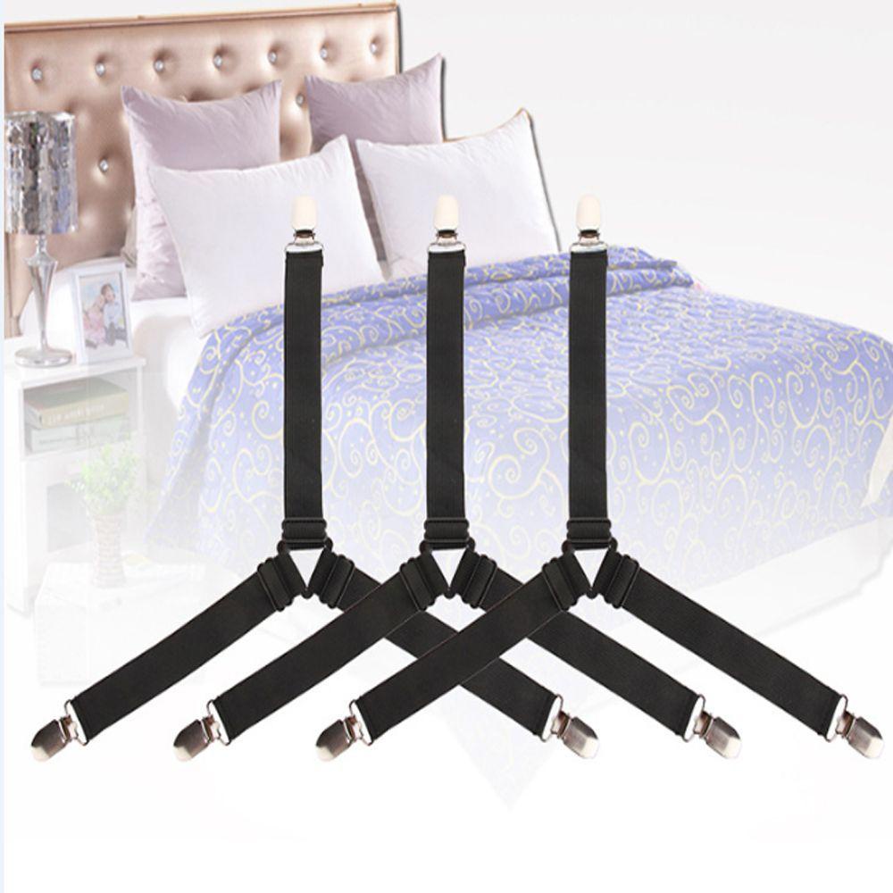 Set 4 Kẹp Cố Định Ga Trải Giường Co Giãn Màu Trắng