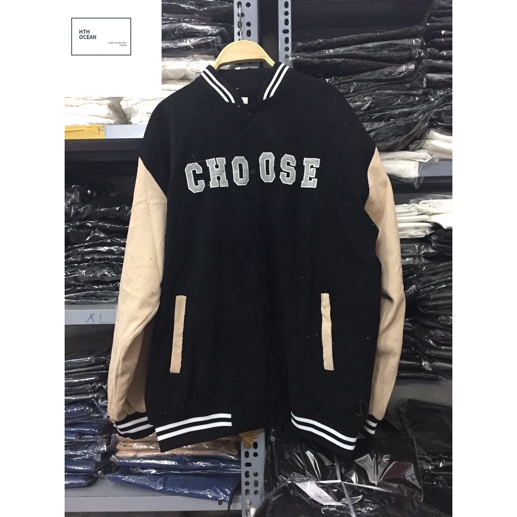 Áo khoác Bomber Nhung Tăm Thêu Chữ Choose Cao cấp, HOT | BigBuy360 - bigbuy360.vn