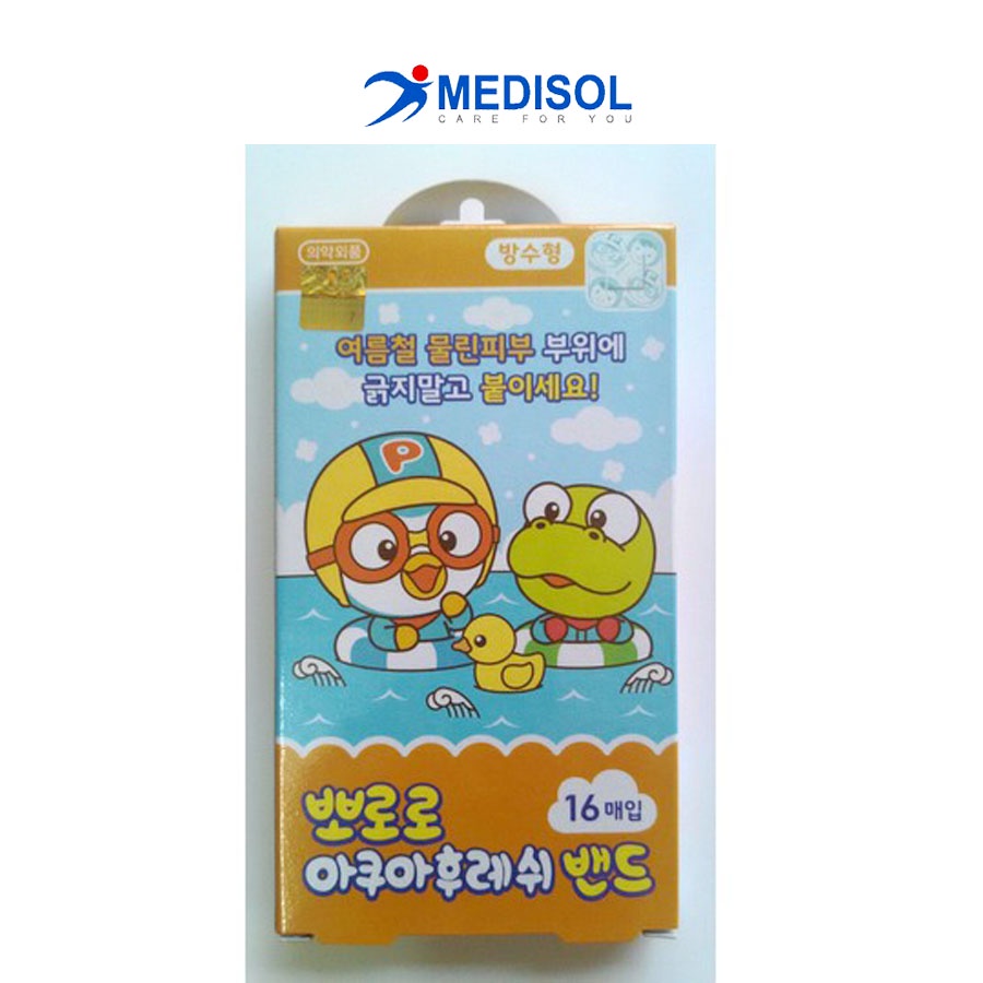 Băng Keo Cá Nhân Chống Nước - Pororo Aqua Fresh (hộp 1 size - 16 miếng)