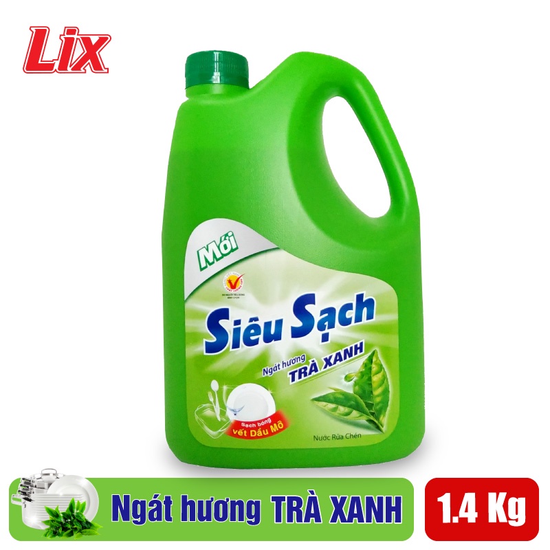 Nước rửa chén LIX siêu sạch hương trà xanh 1.4kg N8106