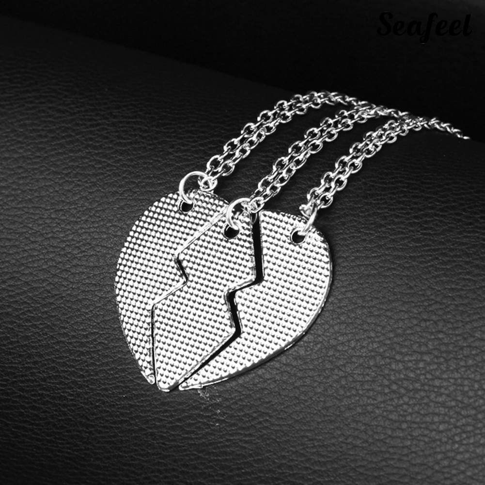 SF Set 3 vòng cổ Ghép Hình Trái Tim Khắc Chữ Best Bitches
