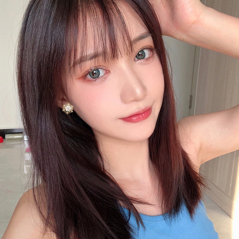 Khuyên Tai Hình Bông Tuyết Giáng Sinh Dễ Thương